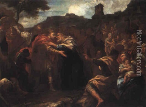 The Reconciliation Of Jacob With Laban Oil Painting - Pietro Dandini