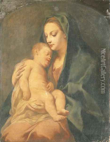 The Madonna and Child Oil Painting - Jacopo (Giacomo) Amigoni