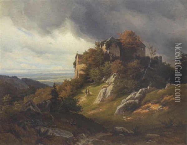 Alte Burg Auf Bergeshohe Oil Painting - Eugen Felix Prosper Bracht