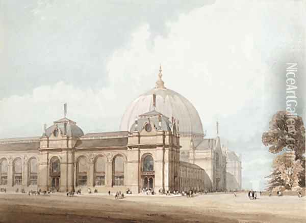 The International Exhibition Building, South Kensington, 1862 Oil Painting - Thomas Shotter Boys