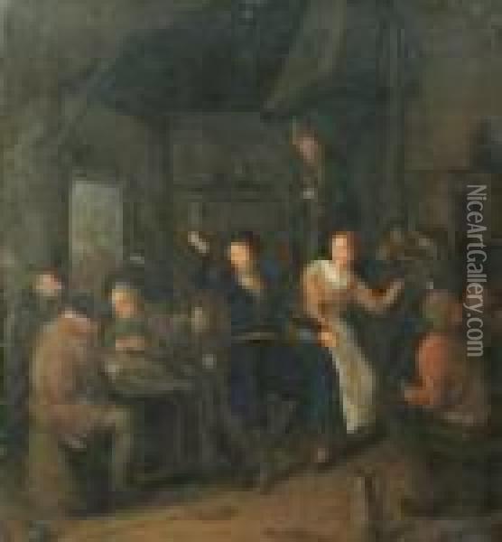 Kirmestanz Im Wirtshaus Oil Painting - Jan Miense Molenaer