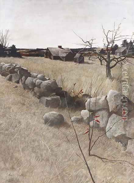 The Stone Fence Oil Painting - Henriette Wyeth