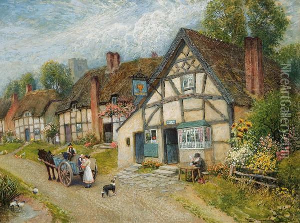 The Village Coffee Shop Oil Painting - Arthur Claude Strachan