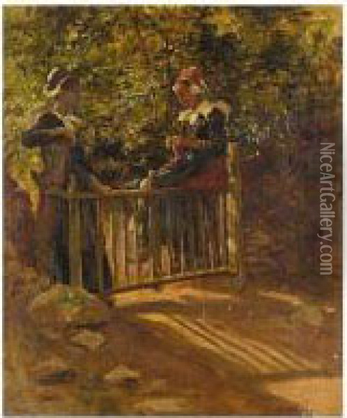 Two Breton Women Oil Painting - Aloysius C. O'Kelly