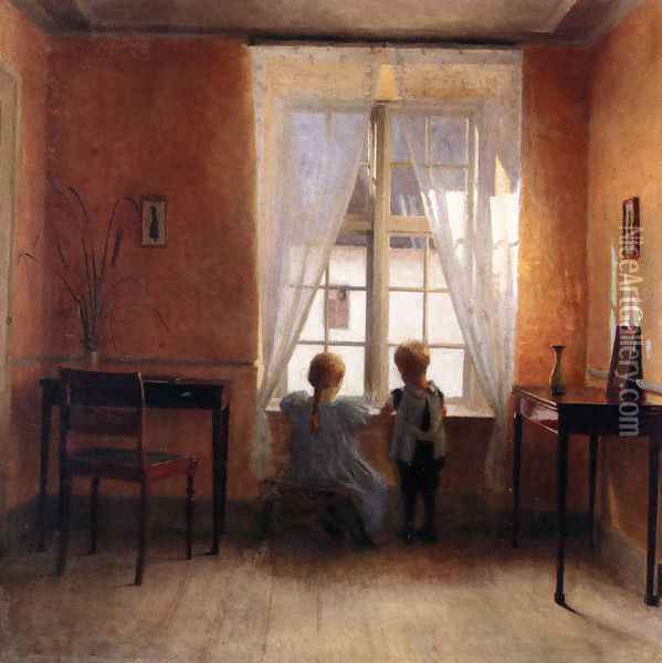 Ved Vinduet (At the Window) Oil Painting - Peter Vilhelm Ilsted