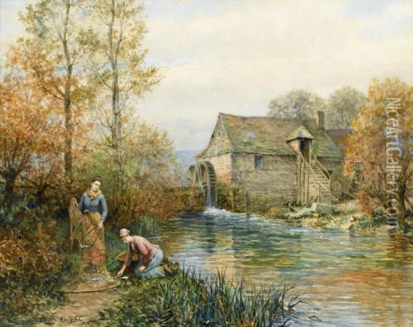 The Mill Stream Oil Painting - Louis Aston Knight