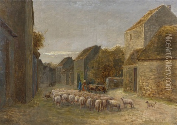 Sheeps Oil Painting - Cesar De Cock