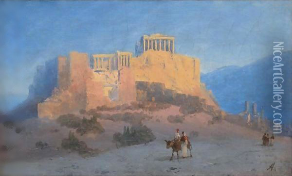View Of The Acropolis Oil Painting - Ivan Konstantinovich Aivazovsky