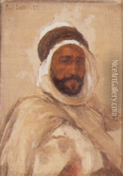 Portrait De Bedouin Oil Painting - Paul Jean Baptiste Lazerges
