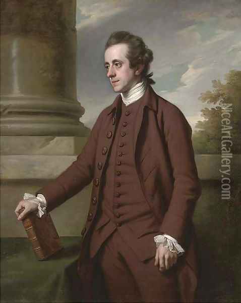 Portrait of William Baker, M.P. (1743-1824), of Bayfordbury Manor, Hertford, three-quarter-length, in a brown suit Oil Painting - Sir Nathaniel Dance-Holland