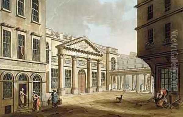 The Pump Room from Bath Illustrated by a Series of Views Oil Painting - John Claude Nattes