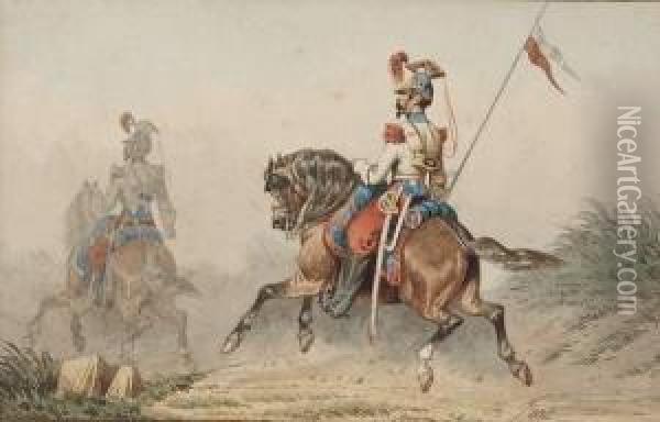 Cuirassiers Oil Painting - Theodore Fort