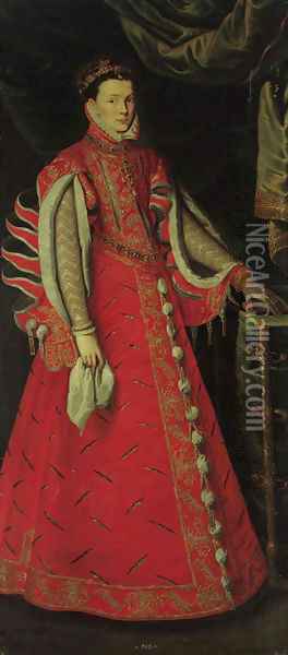 Portrait of Isabel de Valois, consort of King Philip II of Spain Oil Painting - Pierre Noveliers