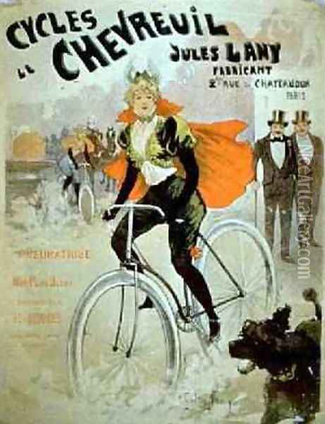 Poster advertising Cycles Chevreuil Oil Painting - Gaston Noury