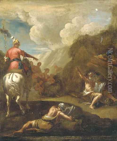 Alexander and Diogenes Oil Painting - Gaspare Diziani