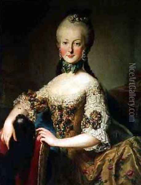 Archduchess Maria Elisabeth Habsburg-Lothringen 1743-1808 Oil Painting - Martin II Mytens or Meytens