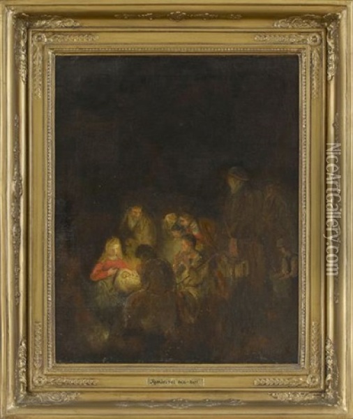 The Adoration Of The Shepherds Oil Painting -  Rembrandt van Rijn