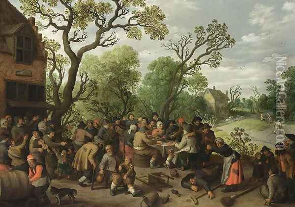 Village Scene 1623 Oil Painting - Joost Cornelisz. Droochsloot