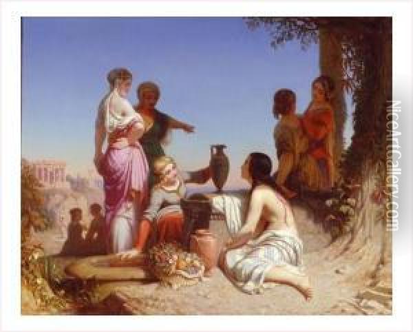 L'offrande Grecque Oil Painting - Eugene Roger