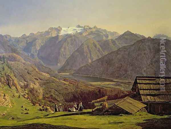 Hallstatter-See Oil Painting - Ferdinand Georg Waldmuller