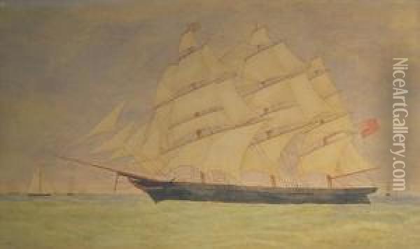 The Thermopylae At Sea Oil Painting - Josiah Taylor