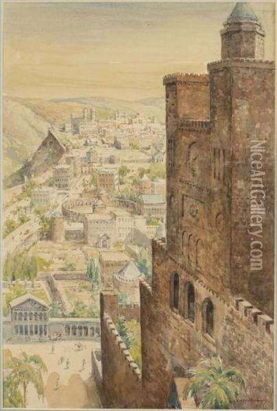 Jerusalem Landscape Oil Painting - Cornelis Vreedenburgh
