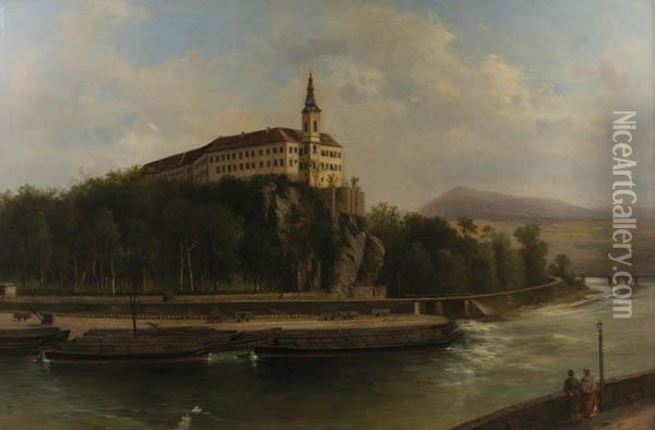 Chateau In Decin Oil Painting - Ludvik Bartak