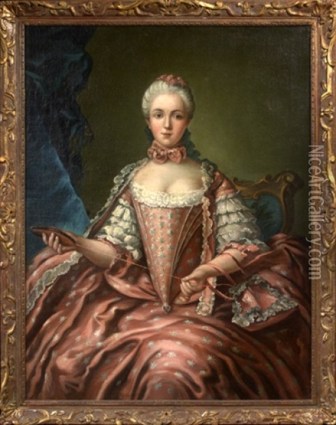Portrait Of A Marie Adelaide Oil Painting - Jean Marc Nattier