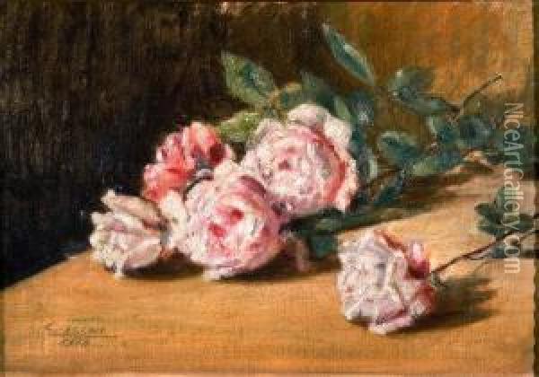 Due Nature Morte Di Rose Oil Painting - Cesare Calchi Novati