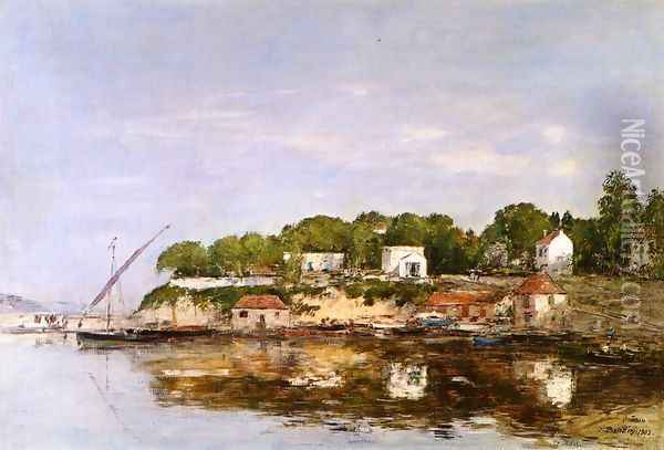 Petit Port de Saint-Jean near Villefranche Oil Painting - Eugene Boudin