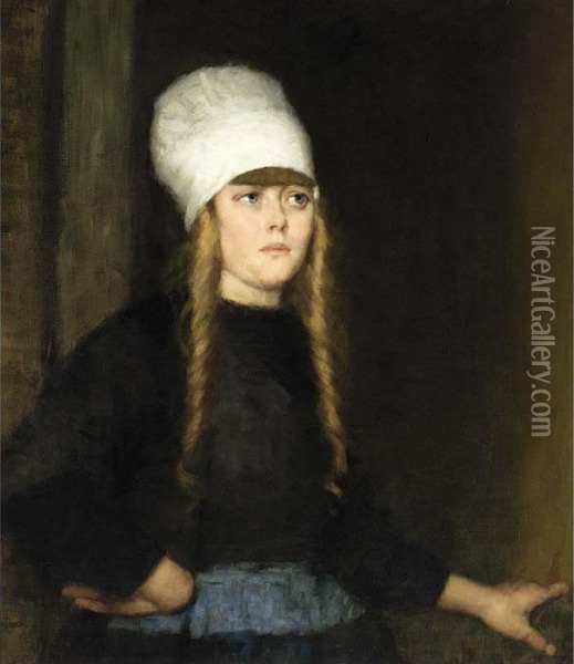 A Portrait Of Aaltje Kaars Oil Painting - Therese Schwartze