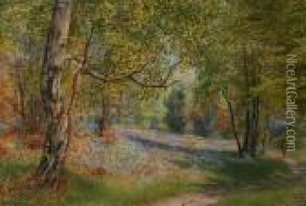 Bluebell Woods At Pott Shrigley, Cheshire Oil Painting - William Robinson