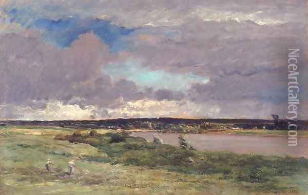 The Coming Storm: Early Spring, 1874 Oil Painting - Charles-Francois Daubigny