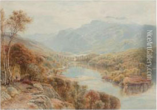 Loch Katrine From Above The Silver Strand Oil Painting - Ebenezer Wake Cook