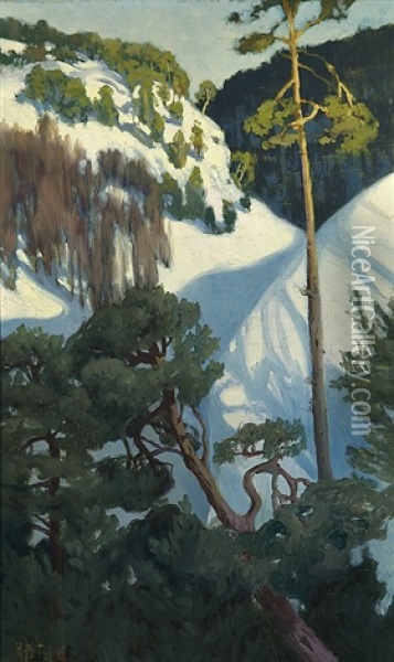 Winter Landscape Oil Painting - Helmi Ahlman Biese