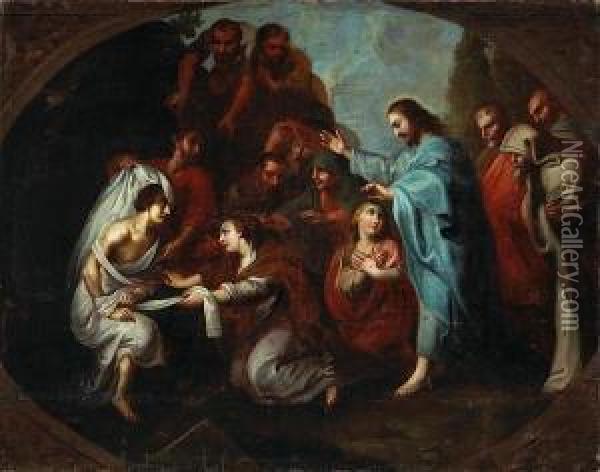 The Raising Of Lazarus Oil Painting - Miguel Cabrera