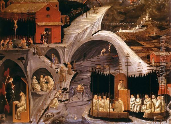 Scenes from the Life of the Holy Hermits Oil Painting - Paolo Uccello