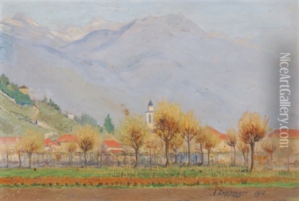 S. Antonio In Locarno Oil Painting - Ernst Theodor Zuppinger