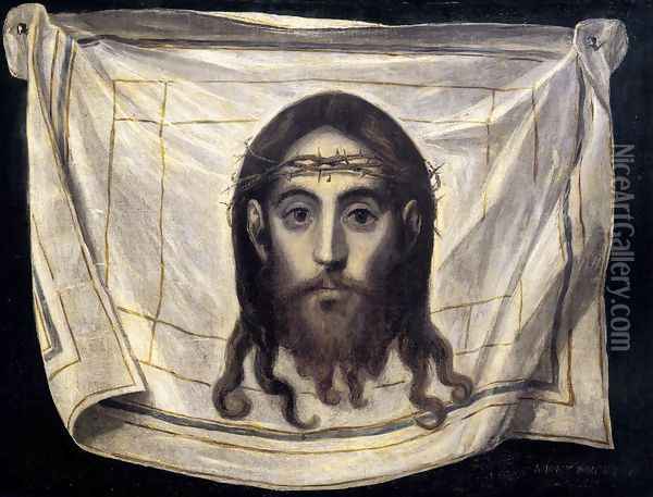 The Veil of St Veronica 1580-82 Oil Painting - El Greco (Domenikos Theotokopoulos)