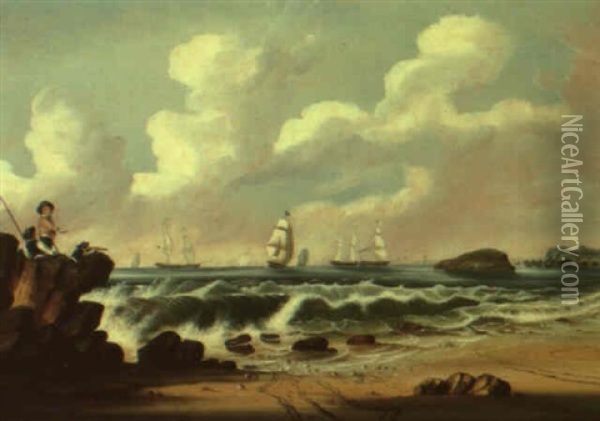 View Of Nahant Oil Painting - Thomas Chambers