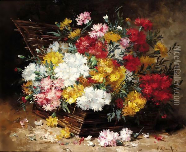 Still Life Of Flowers 2 Oil Painting - Eugene Henri Cauchois
