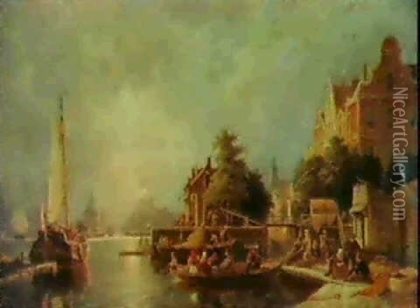 A Capricious View Of The Lutheran Church, Amsterdam Oil Painting - Pieter Cornelis Dommershuijzen