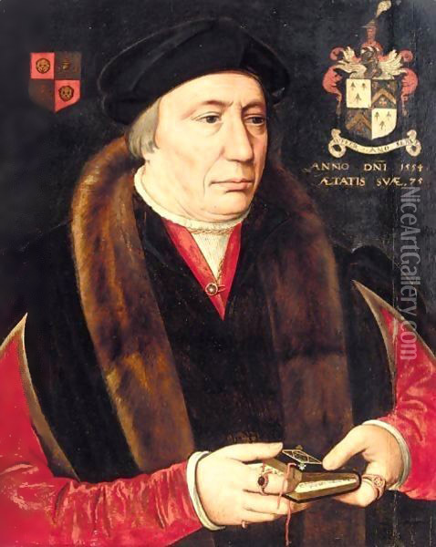 Portrait Of Alderman Robert Trappes (1479-1560) Oil Painting - Hans Holbein the Younger