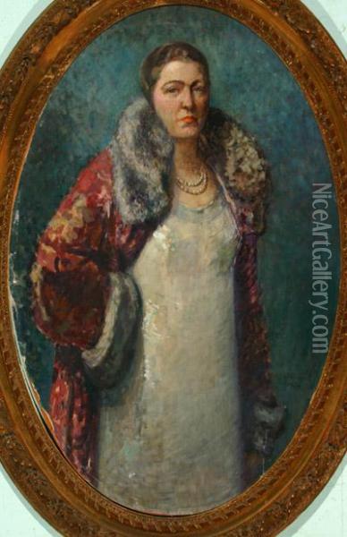 Portrait Of Bessie Dodge Oil Painting - Thomas Gilbert White