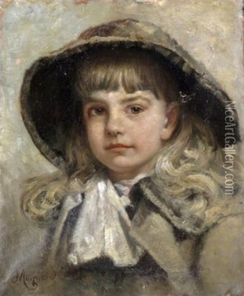 Portrait Of A Young Girl Oil Painting - George Willoughby Maynard