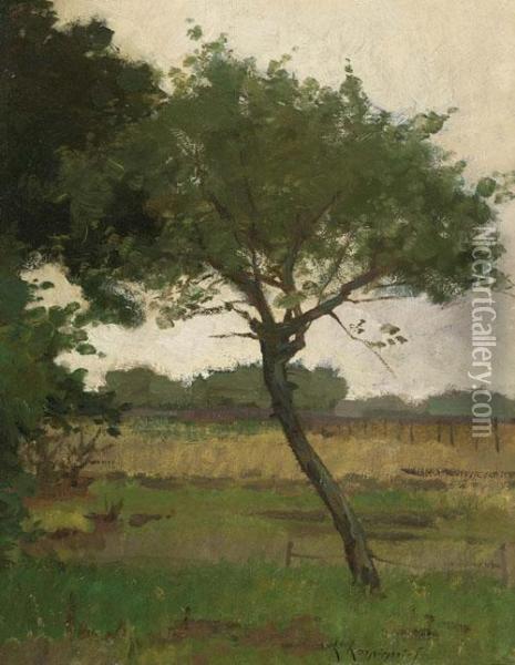 Landscape With Trees. Oil Painting - Henri-Joseph Harpignies