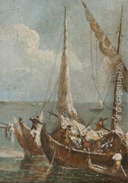 Study Of Boats Oil Painting - Francesco Guardi