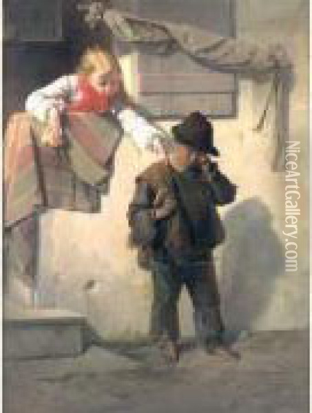 La Jeune Consolatrice Oil Painting - Giuseppe Molteni