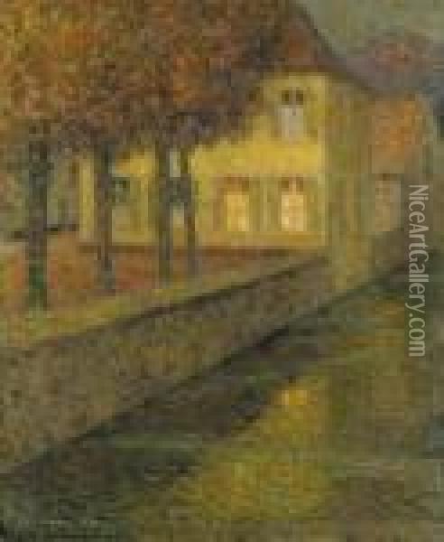 La Maison Du Canal Oil Painting - Henri Eugene Augustin Le Sidaner