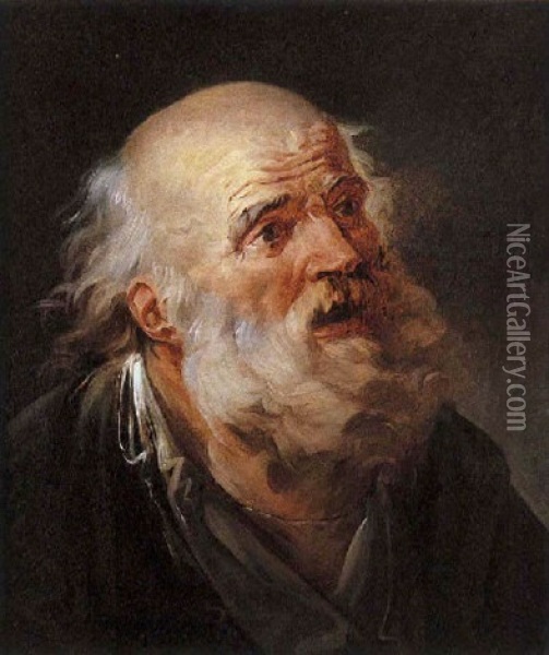 Homme Barbu Oil Painting - Jean Baptiste Henri Deshays